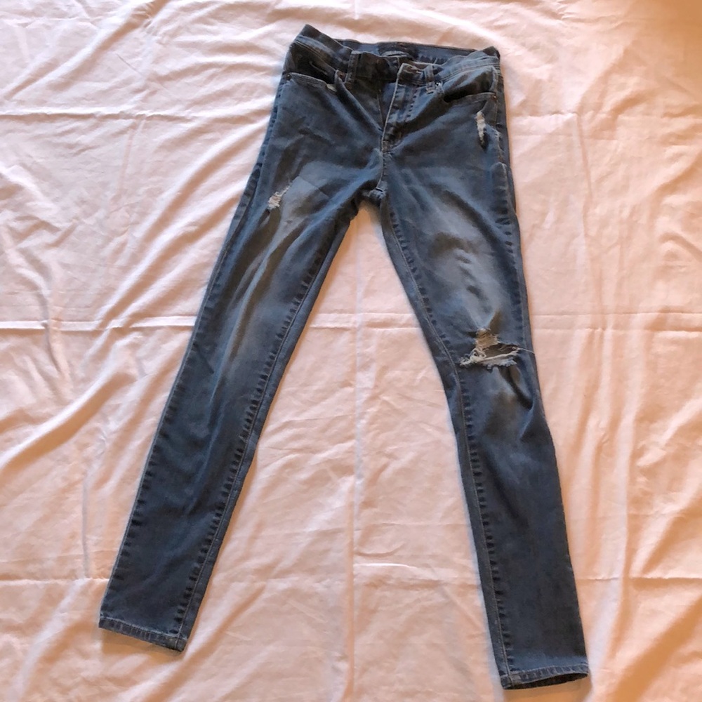 High Rise Ripped Aeropostale Blue Jeans Size 0